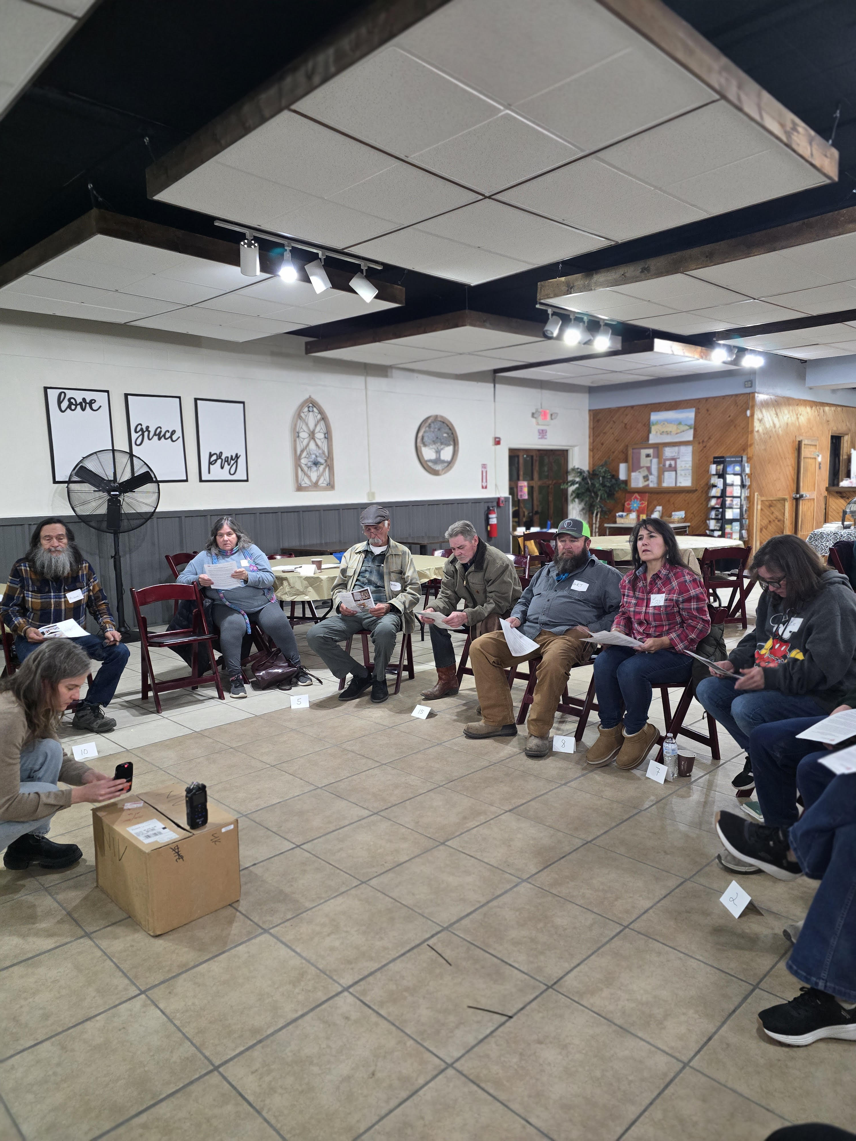 Community members gathered for a listening session